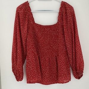 Madewell Pretty Red floral top  Size 2